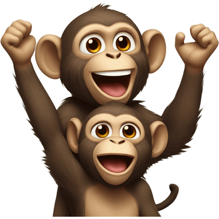 many monkeys cheering emoji