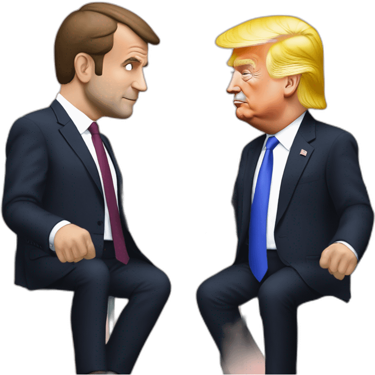 Emmanuel macron buvant une biere avec trump emoji