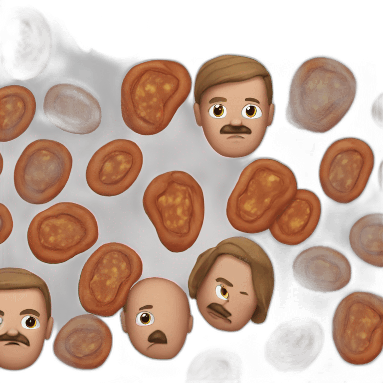 Hitler with baked beans on head emoji