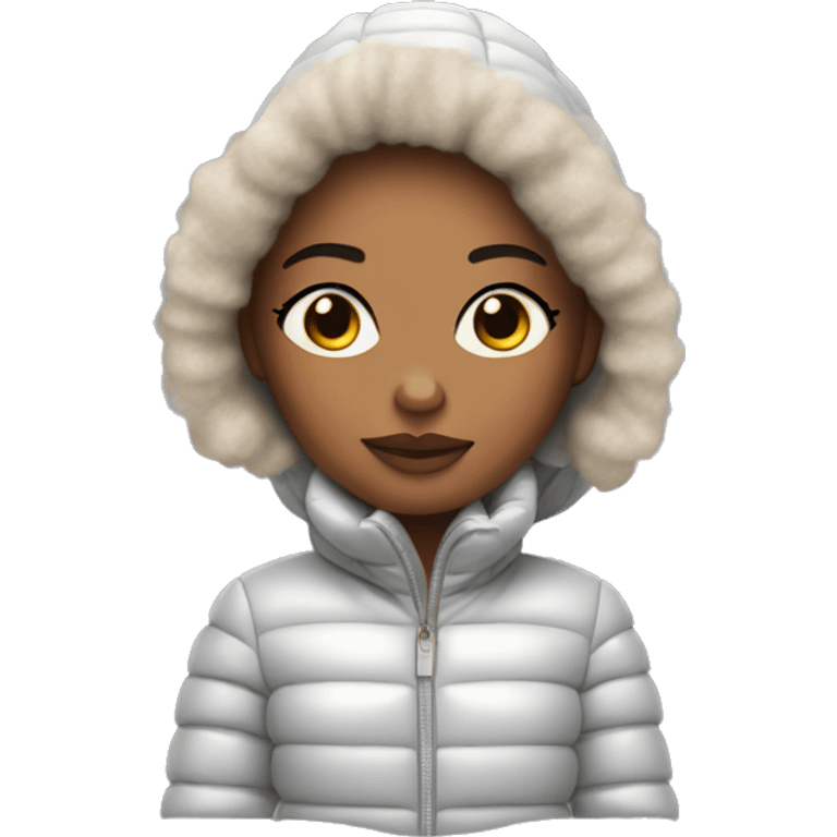 fashionable girl in a puffer jacket emoji