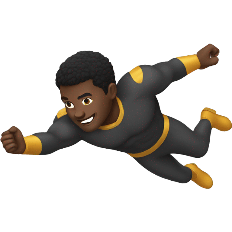 a black man flying with superpowers emoji