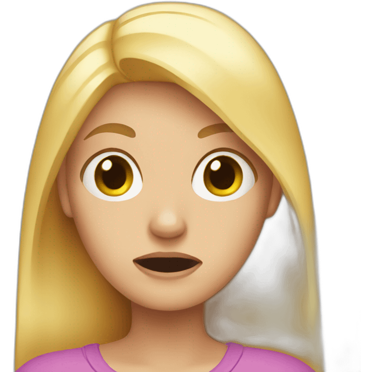 Scared woman with blonde hair emoji