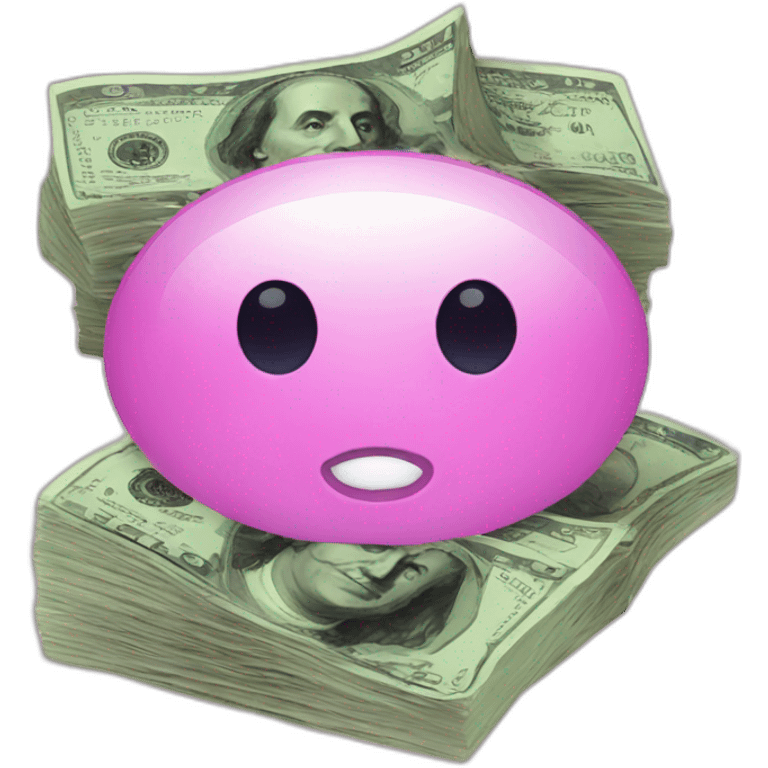 emoji with money icon pop up from eye emoji