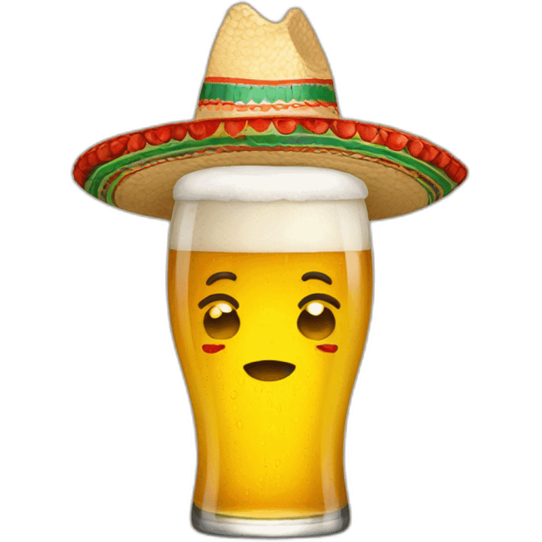 A beer wearing a mexican sombrero  emoji