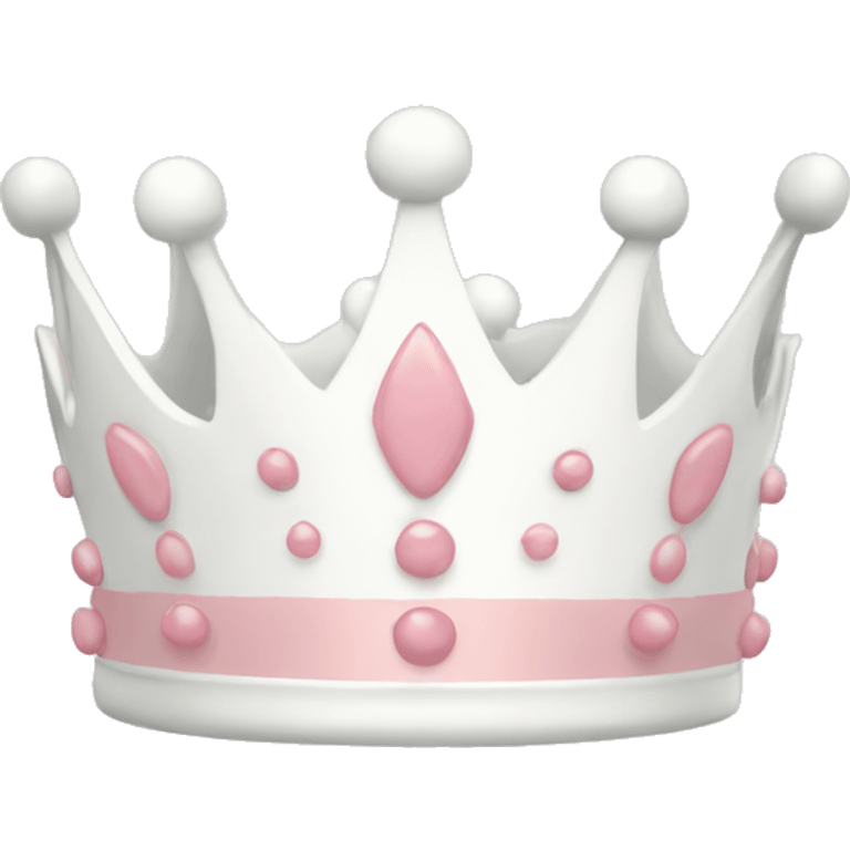 White and pastel pink crown emoji