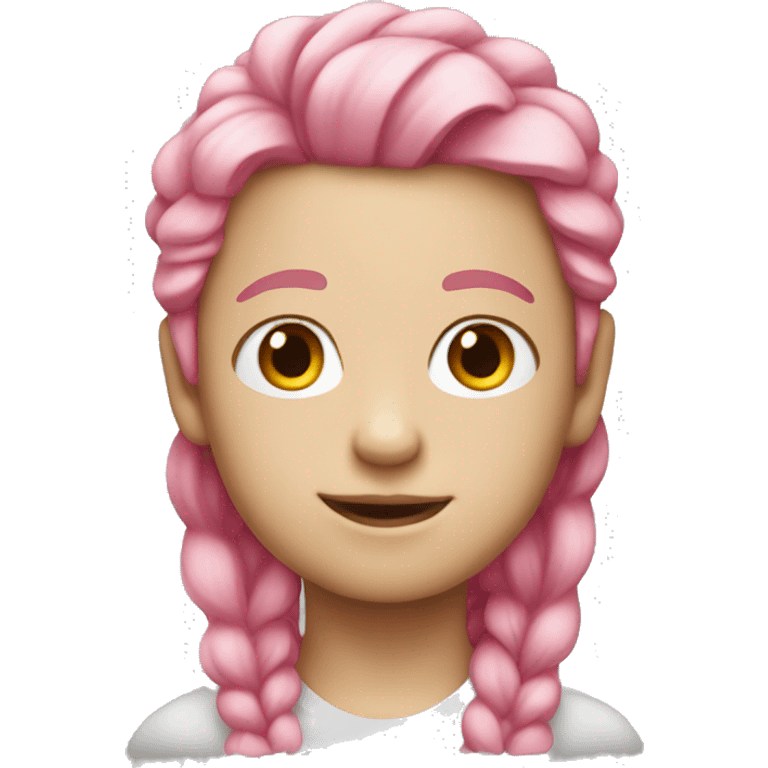 pink haired kid emoji white skin emoji