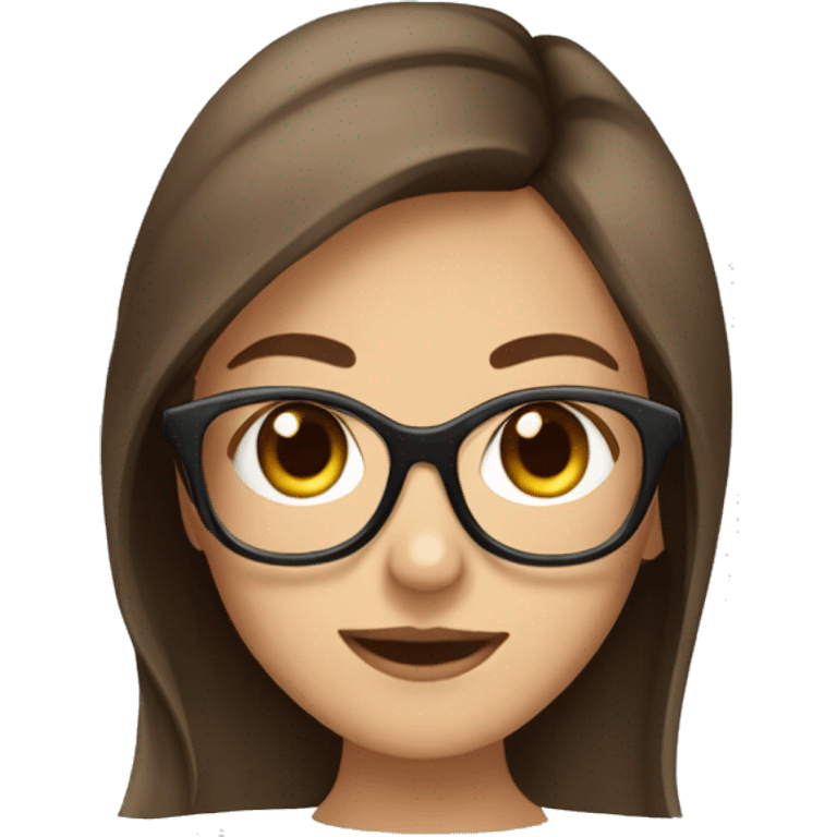 A pretty girl with glasses and brown hair emoji