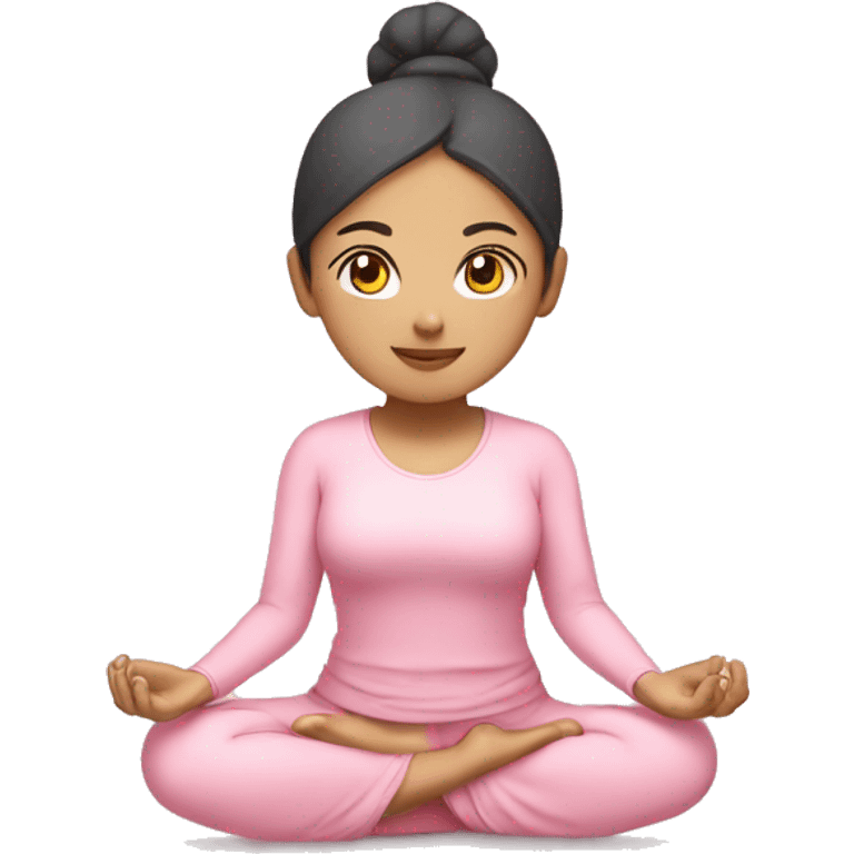 asian yoga girl light pink clothes  emoji