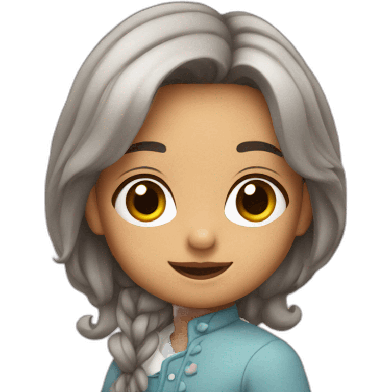 Niña rizada emoji