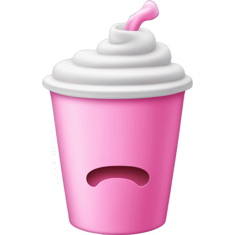 A foam cup with a pink liquid in it emoji