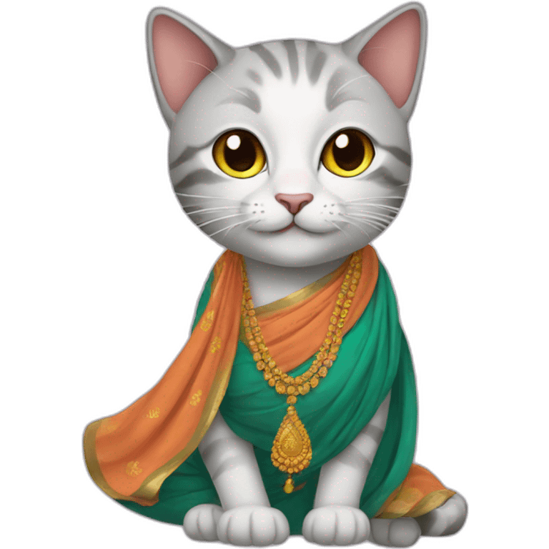 Cat wearing saree emoji