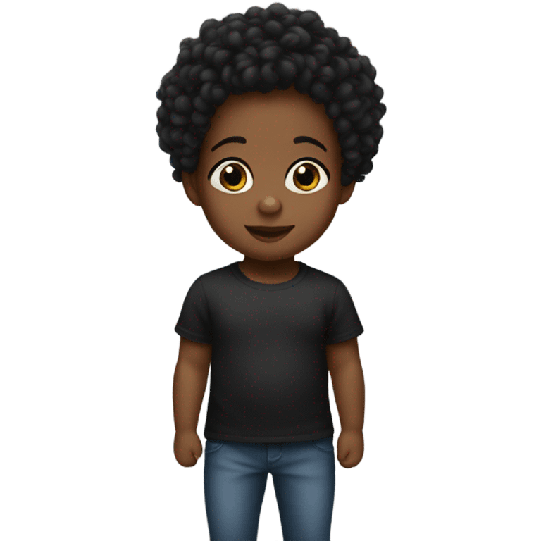 black baby with short curls emoji