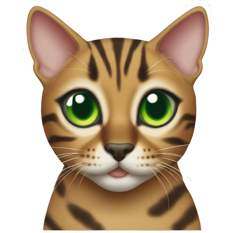 bengal cat with green eyes emoji