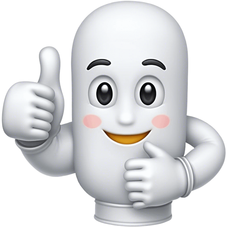 White thumbs-up wearing a glove emoji