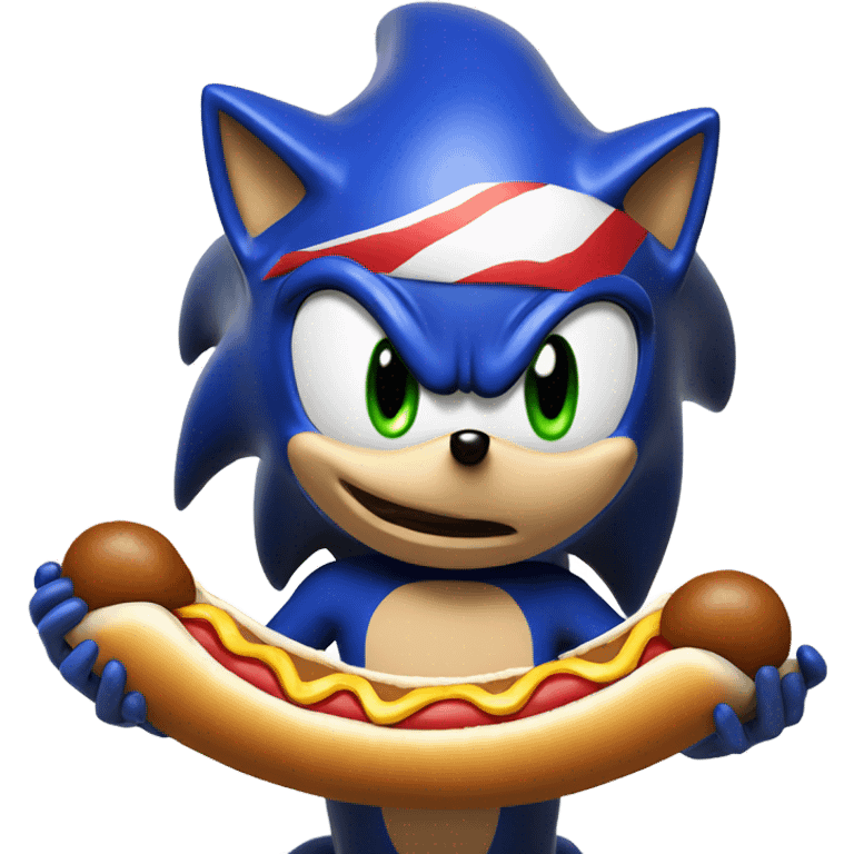 sonic eating a hot dog emoji