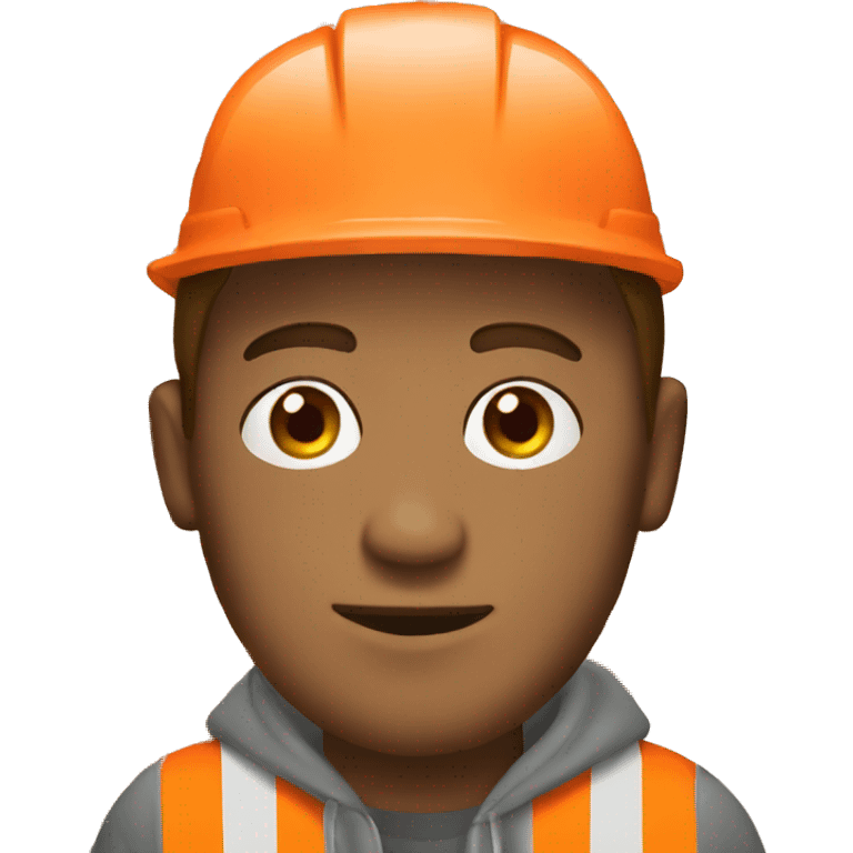 Guy with head orange traffic cone emoji