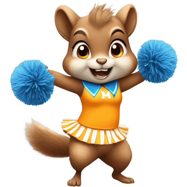 squirel in a cheerleader outfit, cheering emoji