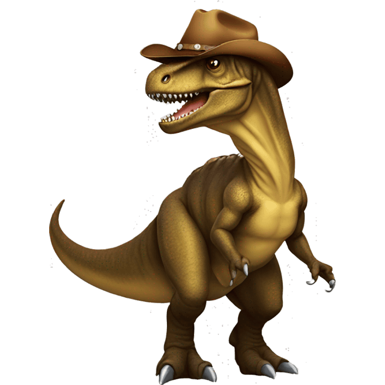 tyrannosaurus rex with a cowboy hat emoji