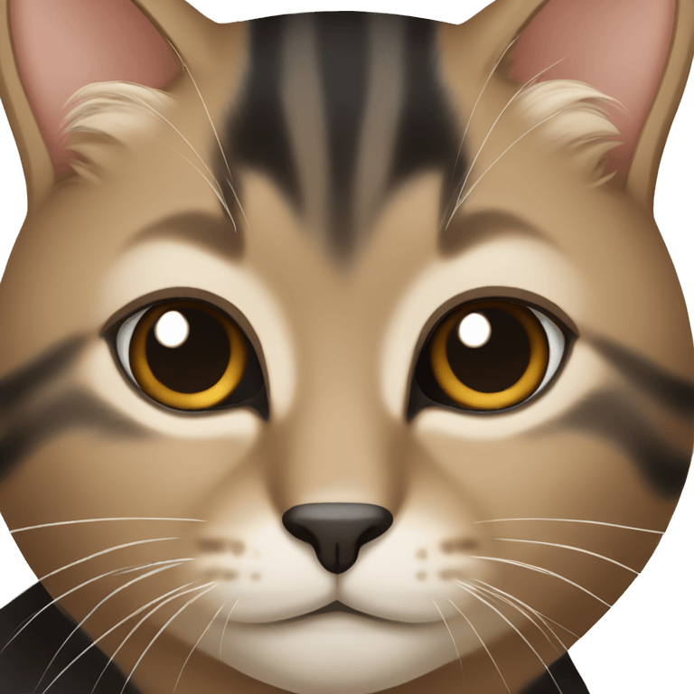 Black, brown and beige cat emoji