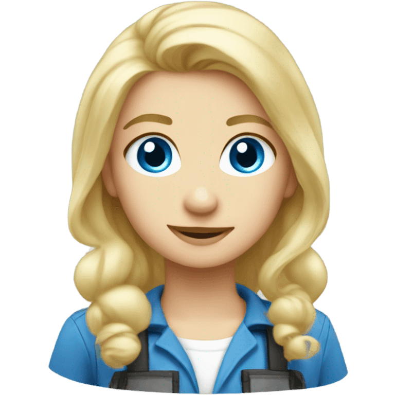 blonde hair blue eyed girl electrician  emoji