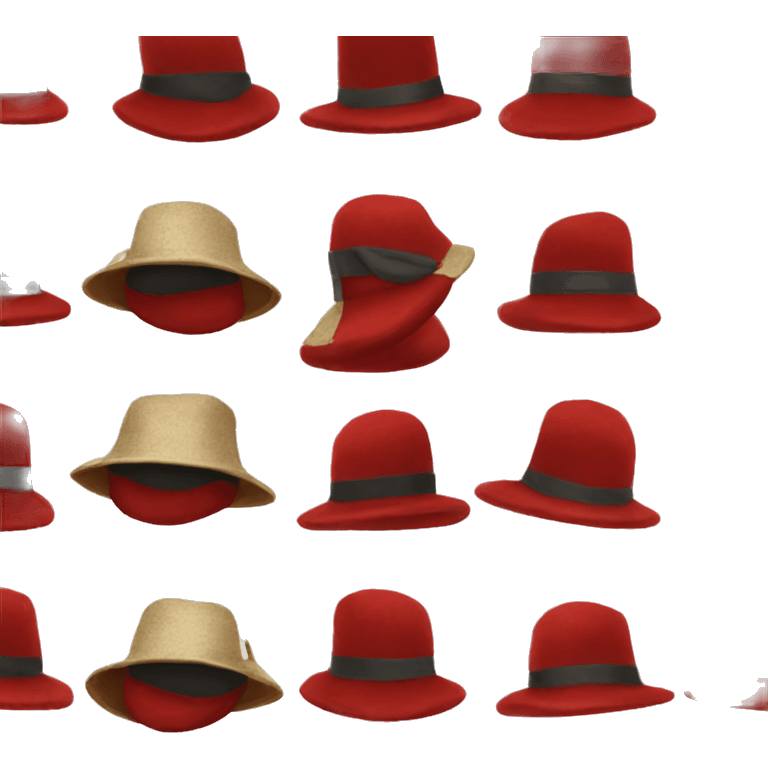 Velvet red fisherman hat emoji