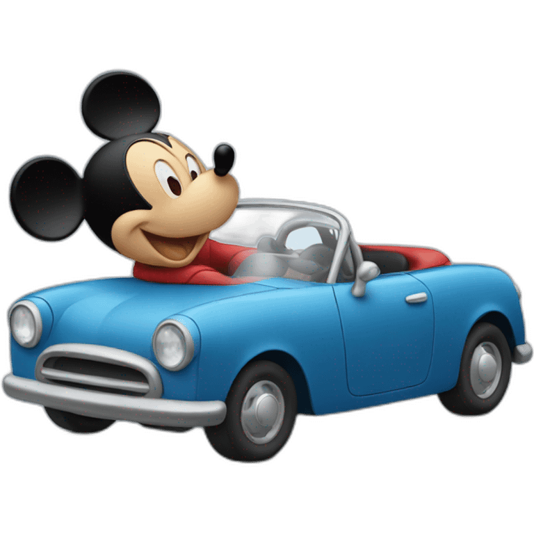 mickey mouse driving emoji