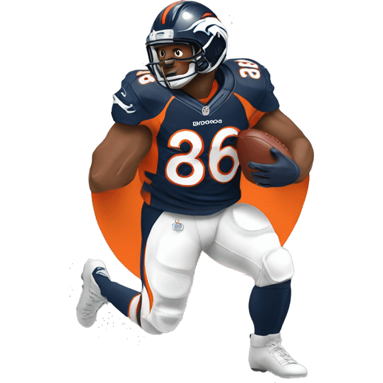 NFL football player, Denver broncos, in the end zone  emoji