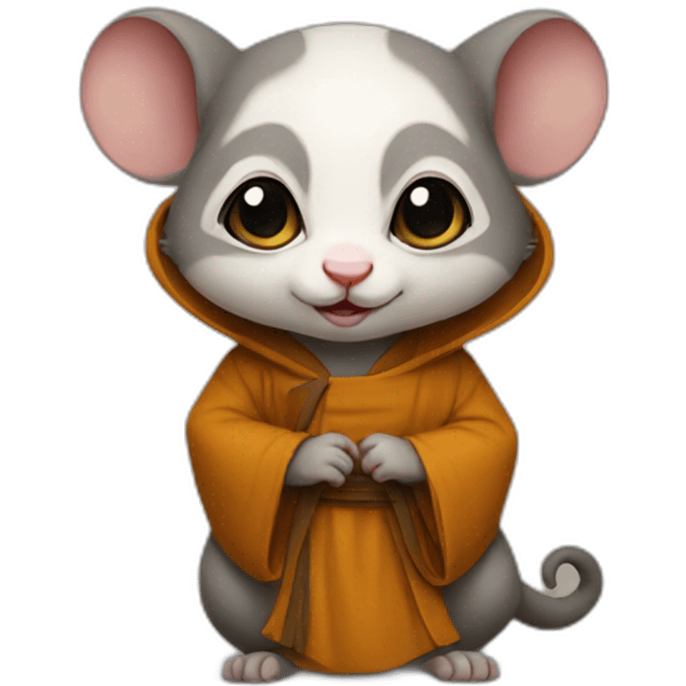 small possum dressed as monk emoji