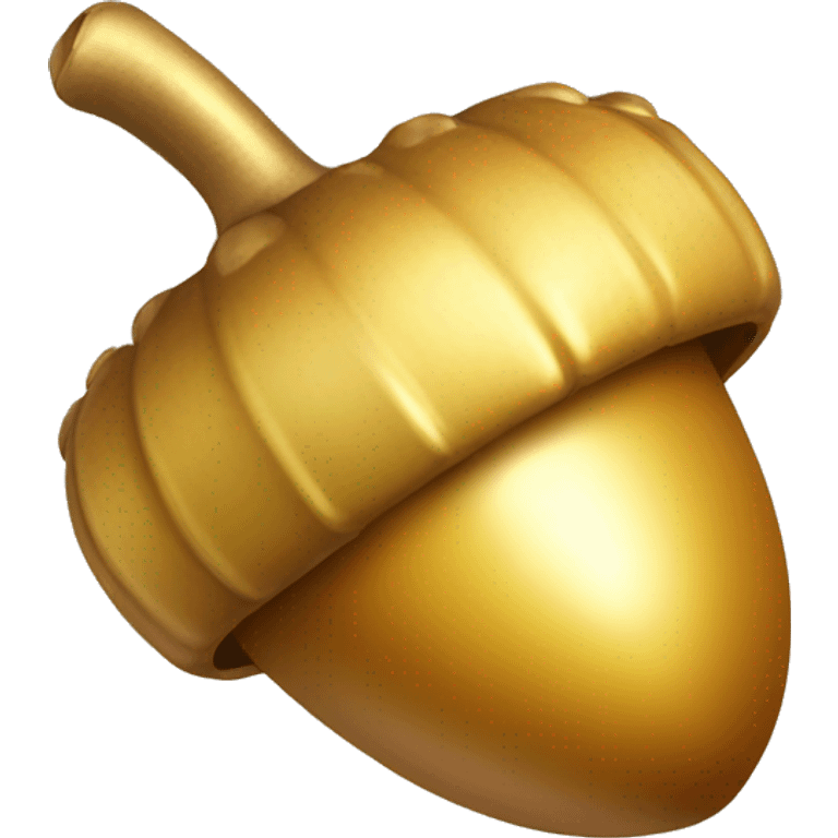 shiny gold Acorn with stem  emoji