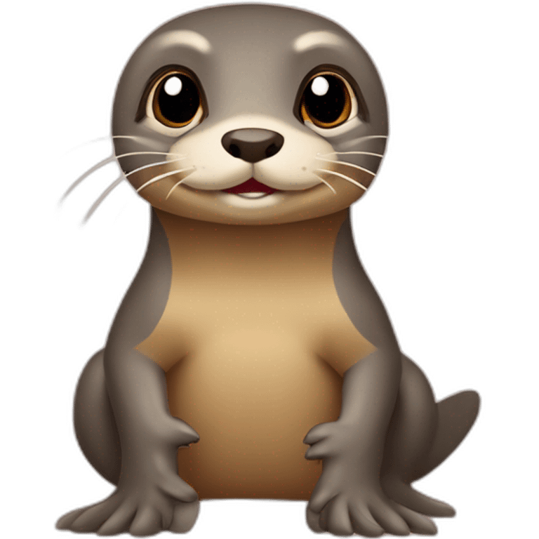 Loutre sur le dos d’une tortue emoji