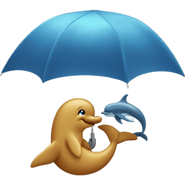 dolphine with an umbrella emoji