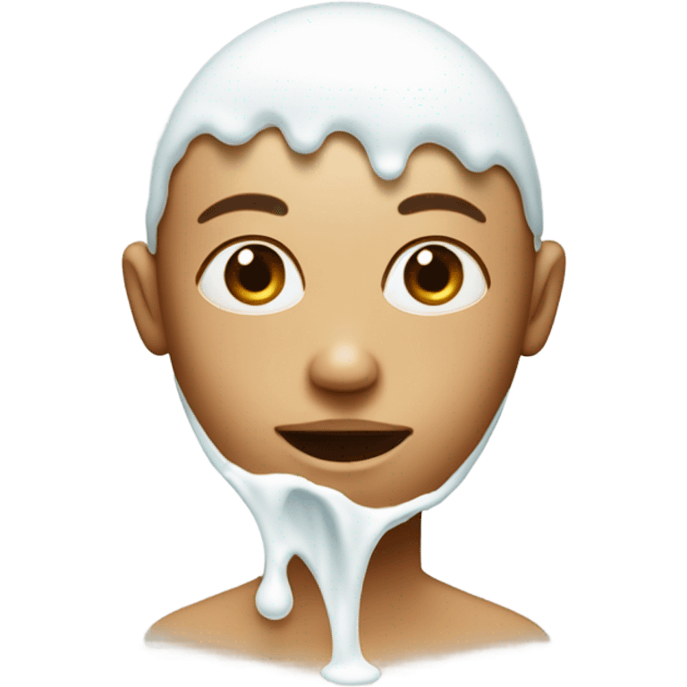 Face covered in milk liquid emoji