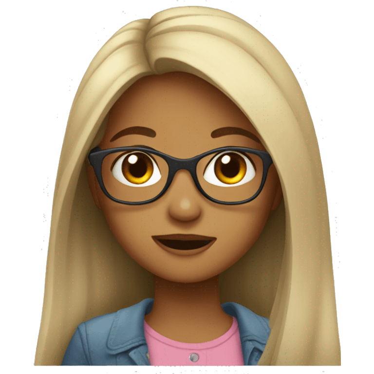 girl with glasses and long hair emoji