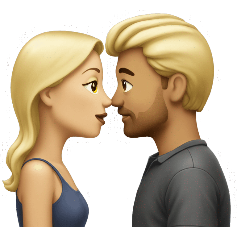 Kiss man and woman blonde emoji