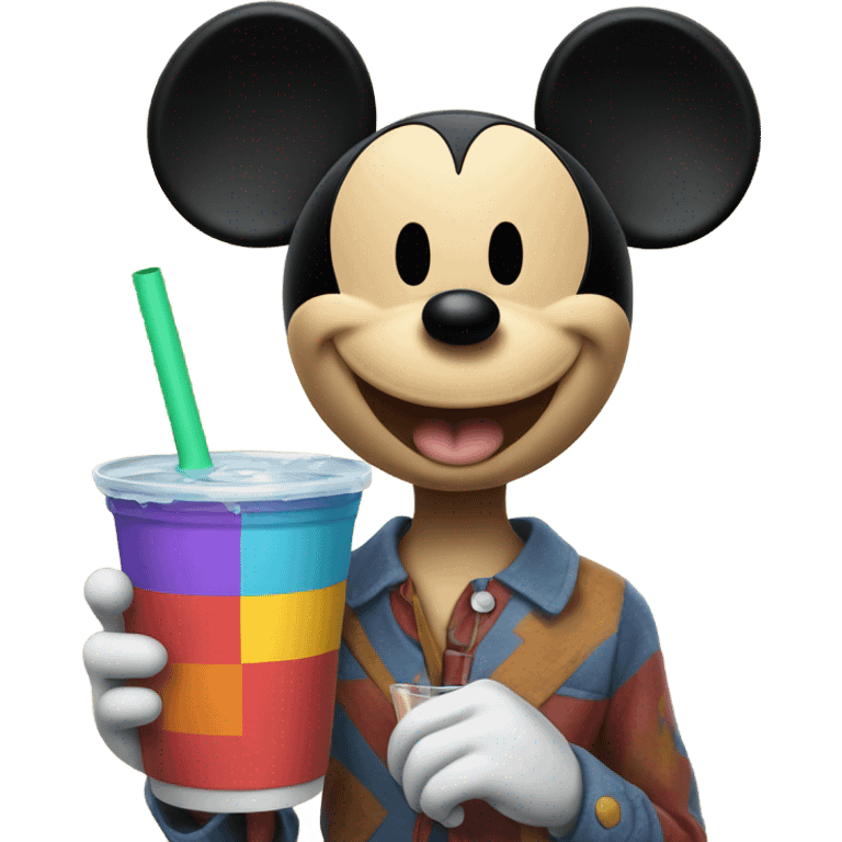 Mickey Mouse drinking emoji