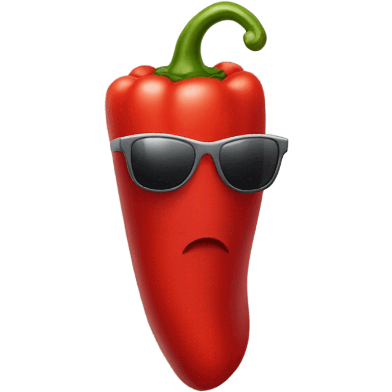 Red pepper with Mantel and sunglasses and necklace emoji