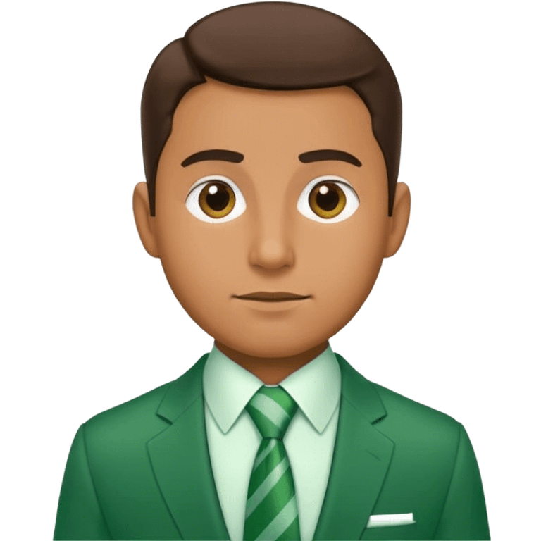 guy in green suit and tie emoji