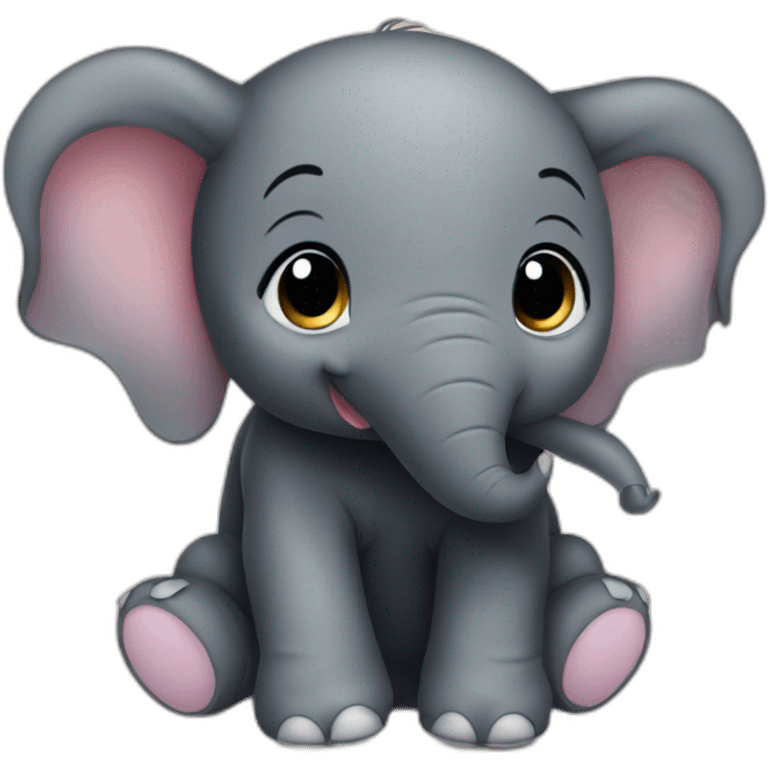 cute black baby elephant emoji