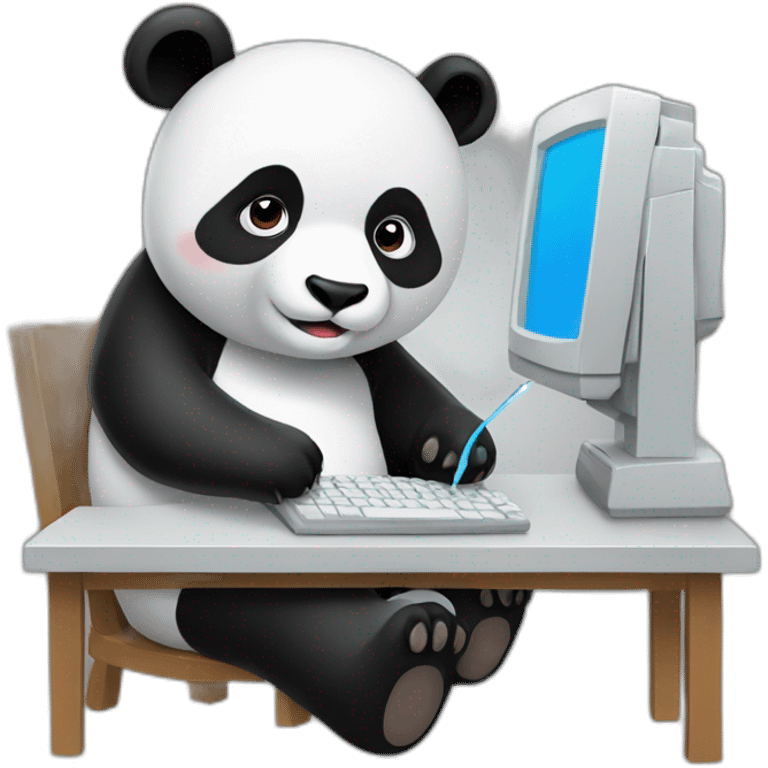 panda writing on a computer emoji