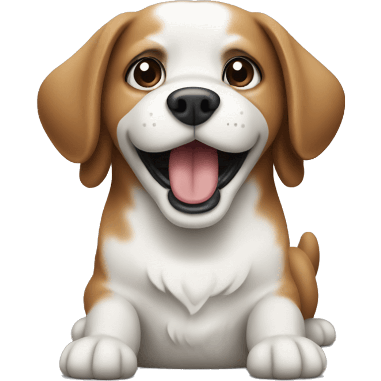 Dog talking on samsung fold phone emoji