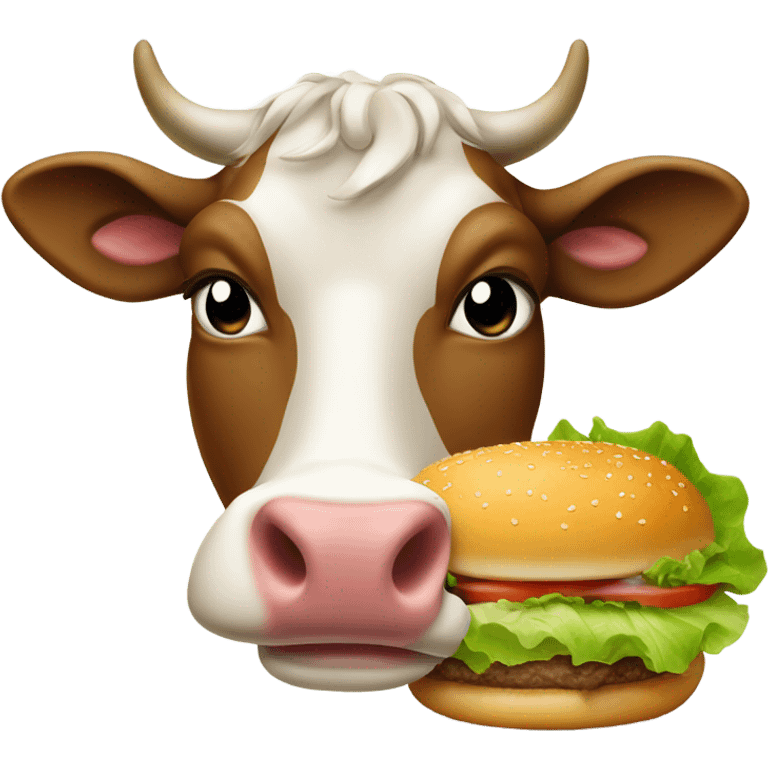 Cow eating a burger  emoji