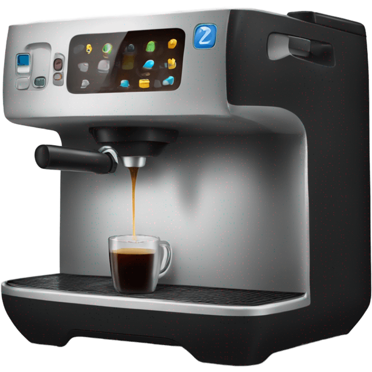 a black coffee machine with a cup  emoji