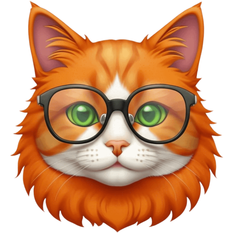 Cat wearing glasses emoji