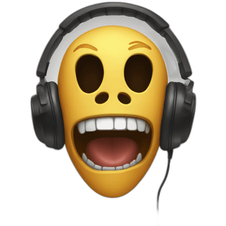 Scream mask with headphones emoji