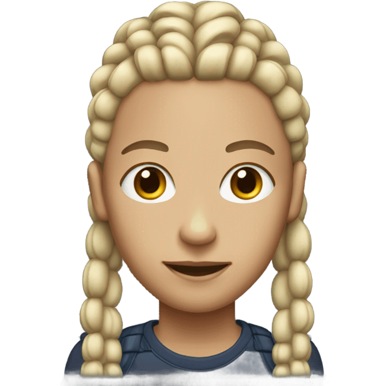  tall, light-skinned  with cornrows emoji