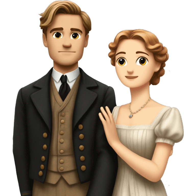 jack dawson and rose from titanic with t pose emoji