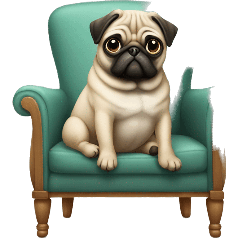 Pug sitting in chair  emoji