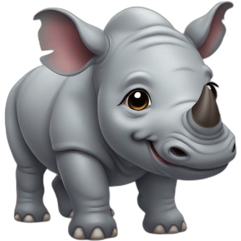 A cute little rhino emoji