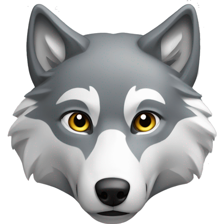 a grey and white wolf head emoji