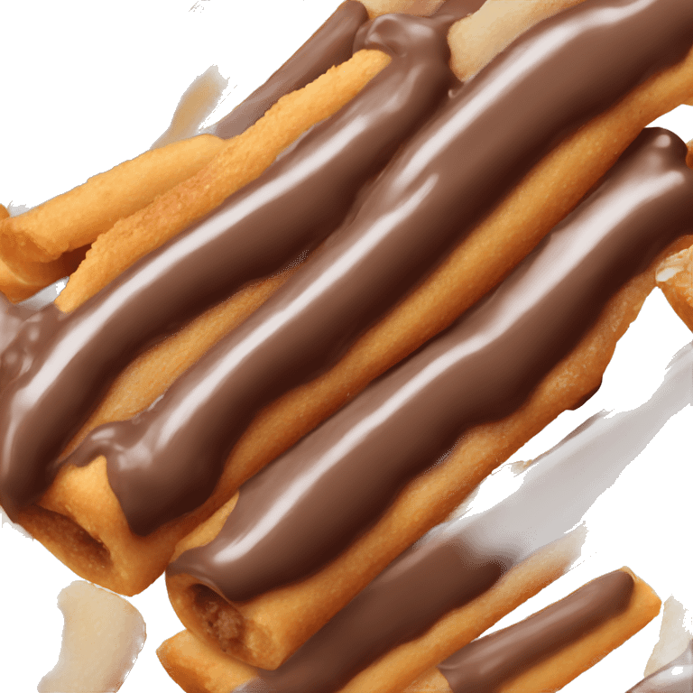 Chocolate dipped churro tip emoji